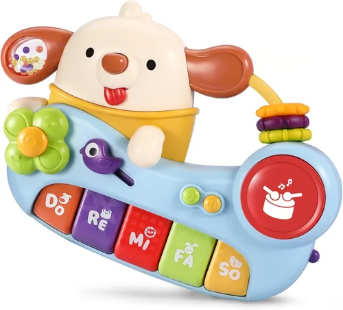 Miniatura 10 de WITALENT Juguetes para bebés de 6 a 12 meses, piano de dinosaurio, música, juguetes iluminados para niños de 1 año, juguetes infantiles para 7, 8