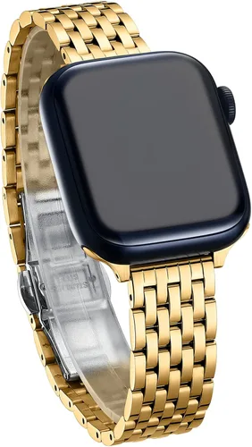 Miniatura 13 de Correa delgada y femenina para Apple Watch 11 10 Se 9 8 7 6 5 4 3, Correa metálica elegante para mujeres para Apple Watch 42mm 41mm 40mm 44mm 45mm