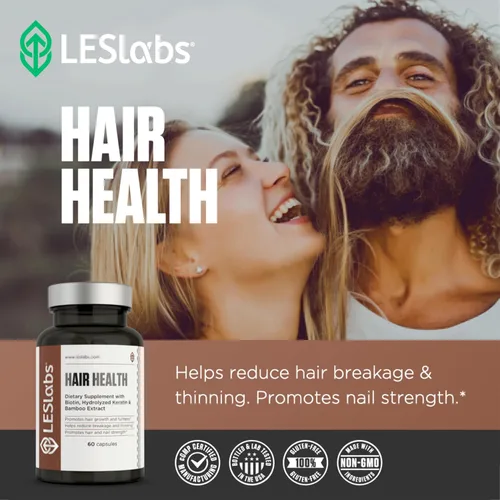 Miniatura 5 de LES Labs Salud del cabello – Suplemento para el crecimiento del cabello y las uñas, grosor mejorado, fuerza y plenitud – Queratina, biotina, semilla