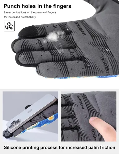 Miniatura 3 de INBIKE Guantes de ciclismo para hombres y mujeres, guantes de bicicleta transpirables con dedos completos, antideslizantes, pantalla táctil