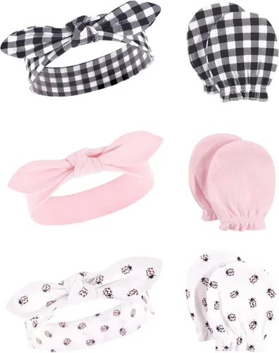 Miniatura 146 de Hudson Baby Conjunto de diadema de algodón y manoplas para rascar para bebé