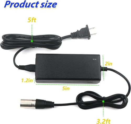 Miniatura 3 de Reemplazo del cargador XLR de 3 pines de 29.4V2A para carga de batería de litio y carga de aspiradora, cargador de batería 12Ah