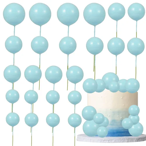 Miniatura 27 de Gyufise 30 Piezas Bolas Topper para Pastel DIY Insertables para Pastel Palillos de Bolas para Pastel Topper para Cupcakes para Fiesta de Cumpleaños