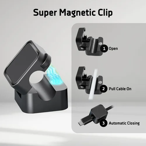 Miniatura 5 de Paquete de 6 organizadores de cables, clip magnético para cables, organizador de cables de escritorio, organizador de cables magnético perfectamente