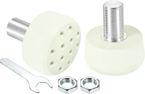 Miniatura 7 de PATIKIL Topes de punta con pernos, bloque de tapones de freno de goma 82A con agujeros para patines de ruedas de repuesto Blanco