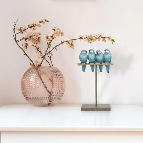 Miniatura 4 de Braxio Figuras de pájaro para decoración del hogar, decoración de resina de pájaro azul para estante mesa escritorio, acento decorativo moderno
