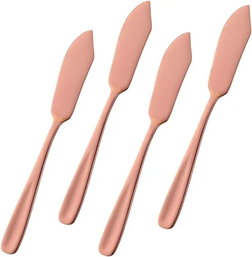 Miniatura 9 de Baikai - Juego de 4 cuchillos de acero inoxidable 18/10, cuchillo de mantequilla de desayuno negro, esparcidor de sándwich