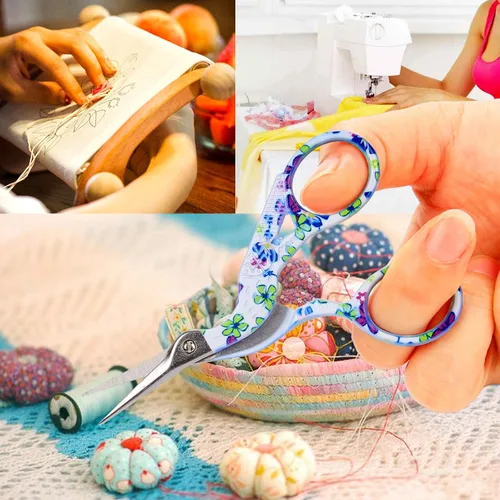 Miniatura 6 de BIHRTC - Tijeras pequeñas de 3.6 pulgadas para manualidades, punto de cruz, tejido, costura, enhebrado, trabajo de aguja, arte, bricolaje, con punta