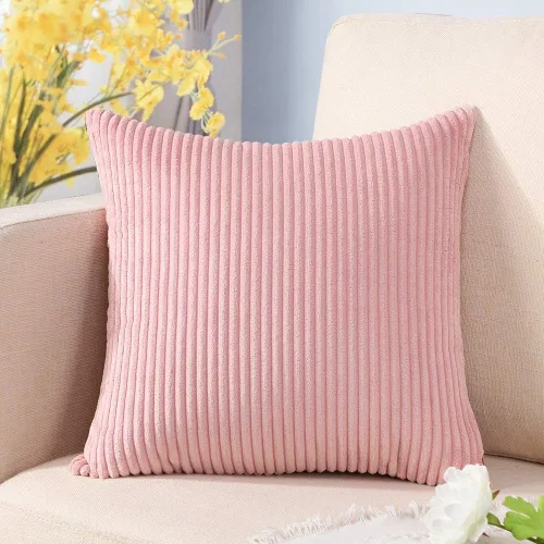 Miniatura 39 de Artscope Fundas de Almohada de Pana a Rayas Acogedoras Súper Suaves Decorativas Oblongas Fundas de Almohada Decorativa Funda de Cojín para Sofá