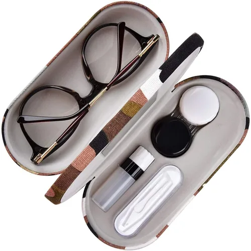 Estuche de transporte para lentes de contacto de camuflaje - Estuche portátil de doble cara 2 en 1 para lentes de contacto y estuche para lentes de