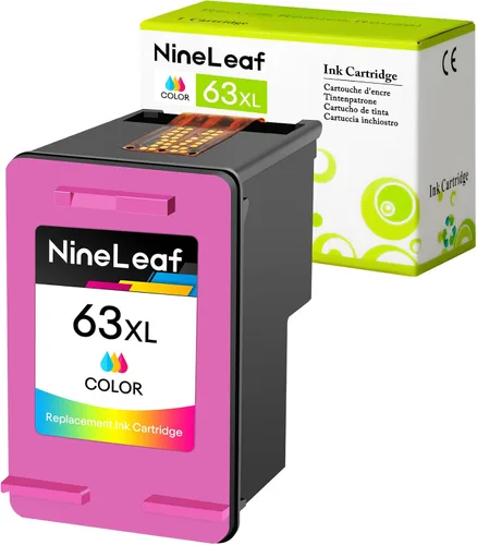 NineLeaf Cartucho de tinta remanufacturado de alto rendimiento compatible con HP 63 63XL F6U64AN Uso en Envy 4513 4511 4520 4516 Officejet 4650 5255