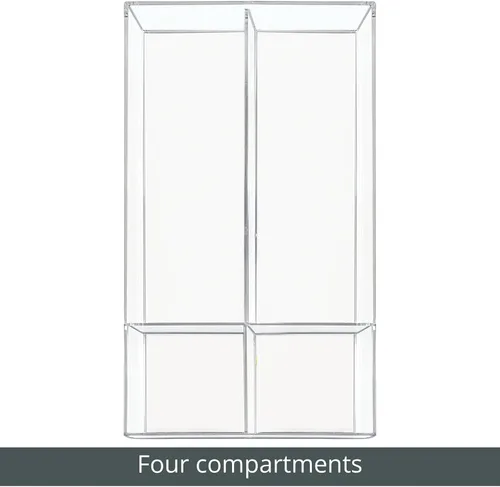 Miniatura 6 de mDesign Bandeja organizadora de maquillaje dividida de plástico para cajón de baño, tocador, almacenamiento de encimera, organización de cosméticos