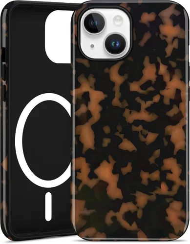Miniatura 84 de Jusy Compatible con MagSafe Brown Tortoise Shell Print Phone Case para iPhone 7/8/SE, funda protectora magnética de lujo de TPU suave
