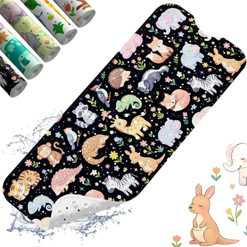 Miniatura 25 de XIYUNTE Alfombra de Baño para Bebé para Bañera Antideslizante Alfombra de Baño para Niños - 40''x16'' Extra Larga Alfombra de Bañera para Bebé