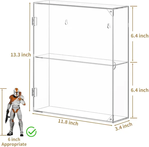 Miniatura 5 de Caja de exhibición acrílica NIUBEE, caja de exhibición transparente para figuras Funko Pop, gabinete de exhibición a prueba de polvo montado