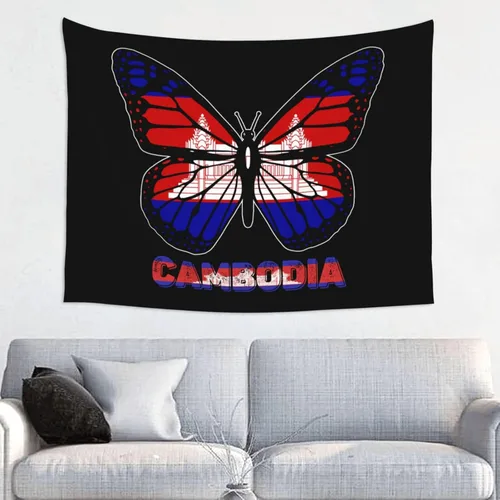 Miniatura 13 de Póster de tapiz de bandera de El Salvador de mariposa de 29 x 37 pulgadas, decoración del hogar, decoración para colgar en la pared, dormitorio
