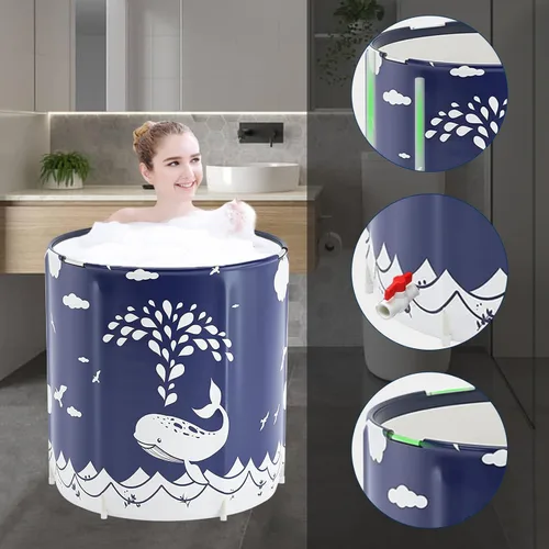 Miniatura 4 de Bañera plegable portátil, bañera portátil para adultos, bañera plegable para ducha, engrosamiento con espuma térmica para mantener la temperatura