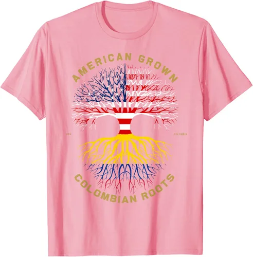 Miniatura 99 de Camiseta de regalo con la bandera de Estados Unidos con árbol de raíces colombianas