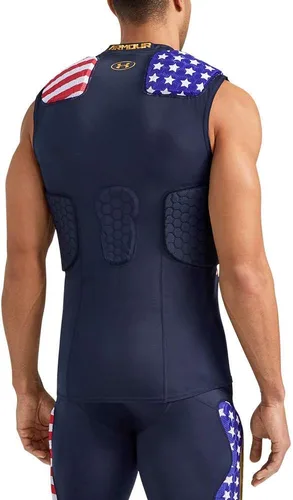Miniatura 2 de Under Armour Gameday Pro - Camiseta de compresión de fútbol con 5 almohadillas, parte superior acolchada de fútbol, tallas para jóvenes y adultos