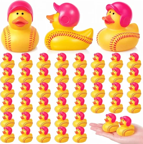 Miniatura 22 de Deekin 24 patos de goma de 2 pulgadas, recuerdos de fiesta deportiva a granel para eventos de equipo, suministros de fiesta de cumpleaños, regalo
