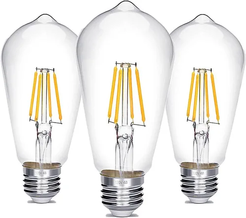 Miniatura 16 de Bombilla LED Edison, Bombilla Vintage Antigua de 40W, Bombilla LED E26 No Regulable 450 Lúmenes 2700K, Blanco Cálido, Paquete de 3 Blanco cálido