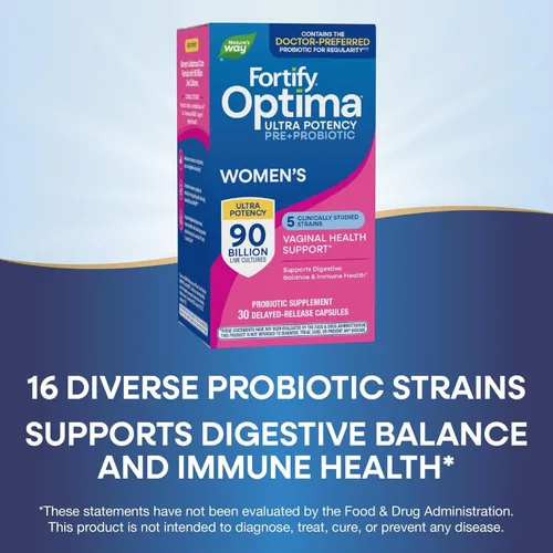 Miniatura 4 de Nature's Way Fortify Optima - Probiótico para mujeres, probiótico de ultra potencia para la salud vaginal*, 90 mil millones de cultivos vivos, apoya