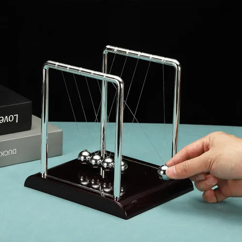 Miniatura 4 de PATIKIL Paquete de 2 cradle Newtons, péndulo de cuna de Newton, 5 bolas de equilibrio, juguetes de escritorio, bola de gravedad, juguetes divertidos