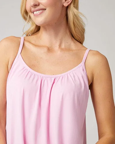 Miniatura 4 de 32 DEGREES Camiseta de tirantes para mujer, drapeada, con copa integrada