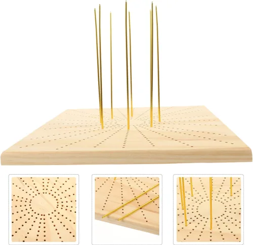 Miniatura 3 de VICASKY 1 juego de tablas tejidas para mantener la forma, tablero de bloqueo de madera, tapetes de bloqueo de ganchillo, suministros de tejer, Como