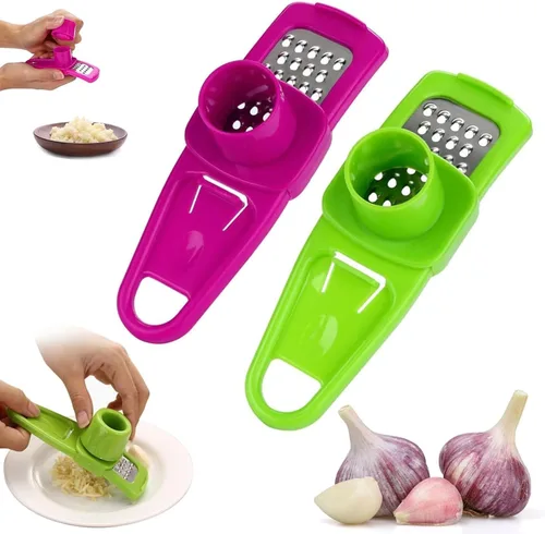 Miniatura 9 de Molinillo de ajo – Molinillo de mano para ajo, nuevo picador de ajo, molinillo de pimienta de mano, prensa de ajo de acero inoxidable fácil y rápida