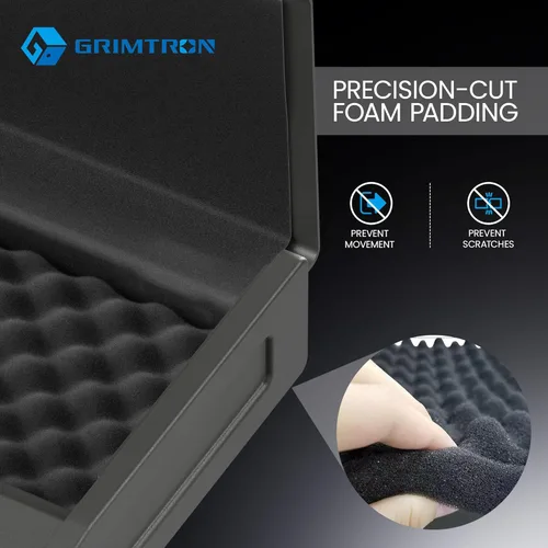 Miniatura 7 de Grimtron Caja fuerte biométrica resistente para pistola de 8.2 libras, caja fuerte para pistolas de acceso rápido con 100 huellas dactilares