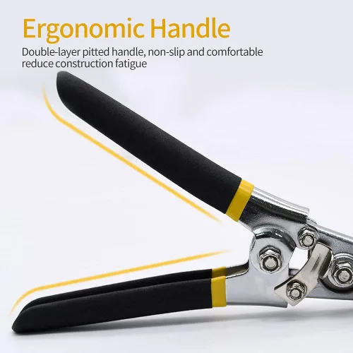 Miniatura 5 de Enrollador de mano, herramientas dobladoras de chapa de mandíbula recta de 6 pulgadas, alicates de costura de borde con mango ergonómico