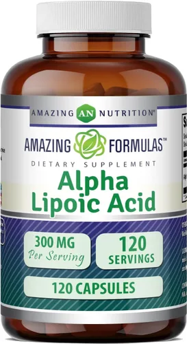 Amazing Formulas - Ácido alfa lipoico de 300 mg | Suplemento de cápsulas | Sin OMG | Sin gluten | Fabricado en Estados Unidos (paquete de 1 | 120