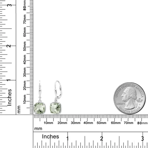 Miniatura 4 de Gem Stone King Aretes colgantes de plata de ley 925 de 0.315 pulgadas para mujer
