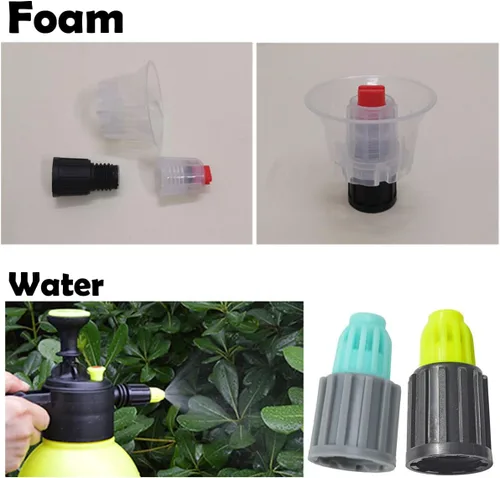 Miniatura 4 de Paquete de 3 puntas de boquilla de agua y espuma, repuesto de cabeza para rociador de espuma de hilo grueso de 0.71 pulgadas, bomba de espuma