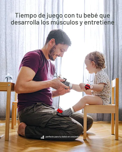 Miniatura 6 de Infinno Juego de calcetines y pulseras de sonajero para bebés de alto contraste, regalo ideal para recién nacidos de 0 a 12 meses, juguetes en Negro