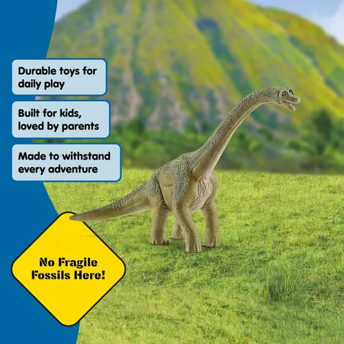 Miniatura 5 de Schleich Dinosaurios – Brachiosaurus de 9.5 pulgadas – Juguete realista y duradero de dinosaurio verde – Divertida figura educativa de dinosaurio