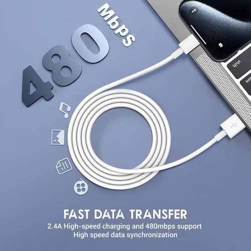Miniatura 5 de QZIIW Pack de 4 cables Apple USB C de carga rápida de 6 pies para iPhone 17 16 15/17 16 15 Pro/17 16 15 Pro max/16 15 Plus, cable USB A a USB C