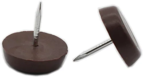 Miniatura 4 de 50 almohadillas redondas de nailon para muebles, resistentes para clavos en muebles, protectores de suelo de madera dura para silla, mesa, Marrón