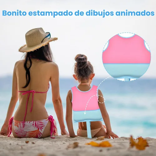 Miniatura 5 de Chaleco de natación para niños de neopreno con correa de seguridad ajustable para edades de 1-3 y 3-6 años KS-PB