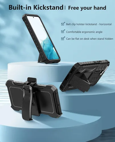 Miniatura 3 de FNTCASE Funda Protectora para Samsung Galaxy S22: Protección de Grado Militar Resistente Funda Anti-Caídas con Funda de Clip para Cinturón y Soporte