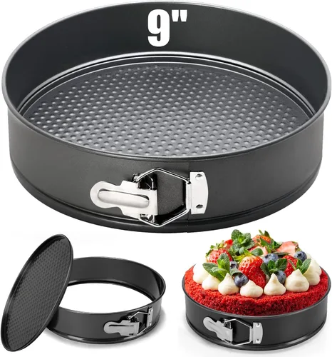 Miniatura 9 de Molde desmontable de 10 pulgadas para hornear, redondas, a prueba de fugas, antiadherentes, extraíbles, para pasteles, tartas de queso, pizza