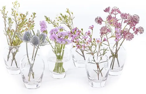 Miniatura 4 de CHIVE "George" - Jarrones de cristal para flores, juego de 5, pequeños y elegantes jarrones de cristal transparente, paquete a granel