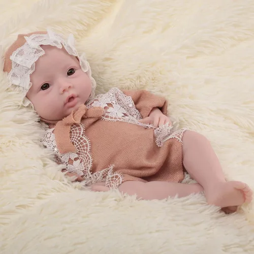 Miniatura 9 de EQAIWUJIE Muñeca Reborn de silicona de 18.5 pulgadas de cuerpo completo de silicona para bebé recién nacido real (marfil, niña de 18.5 pulgadas)