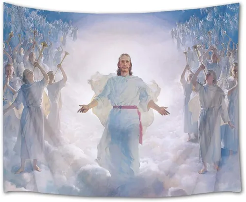 Miniatura 9 de HVEST Tapiz de cielo estrellado de Jesús, tapiz de belén, Jesucristo, nacido en el pesebre, para colgar en la pared, creyentes cristianos, hombres