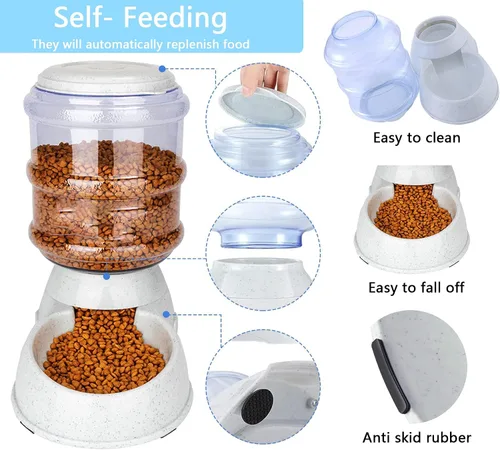 Miniatura 4 de Comedero automático para perros, dispensador de comederos para perros grandes, estación de alimentación automática de 3 galones por gravedad