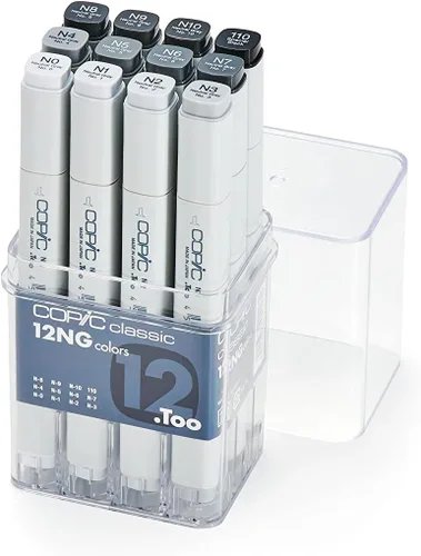 Miniatura 3 de Copic Marcadores de alcohol clásicos, juego gris cálido de 12 piezas (modelo descontinuado: EAN 4511338002193)