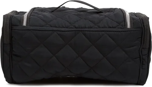 Miniatura 2 de Vera Bradley Bolsa organizadora de maquillaje cosmético de viaje grande de sarga para mujer, Negro