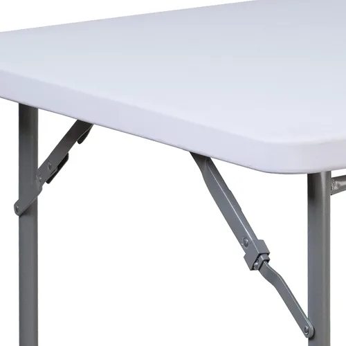 Miniatura 4 de Flash Furniture Kathryn Mesa plegable cuadrada de plástico blanco granito de 2.81 pies con patas de bloqueo recubiertas de polvo