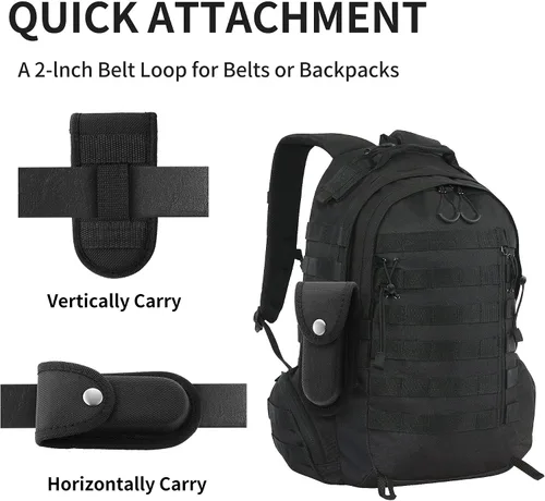 Miniatura 5 de Funda de nailon para cuchillo de bolsillo, bolsa multiherramienta de 5 a 5.5 pulgadas, funda de cinturón para cuchillo plegable con cierre a presión